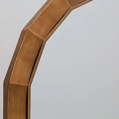 wood circle mirror wood round mirror of Rustic Wooden Distressed Round Mirror's detailed view